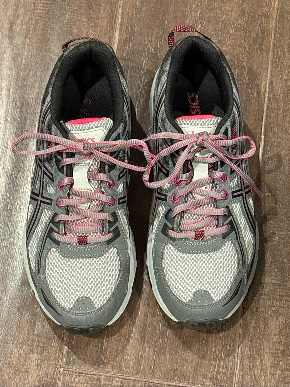ASICS GEL VENTURE 6 Women's Gray and Pink Athletic Running Shoes